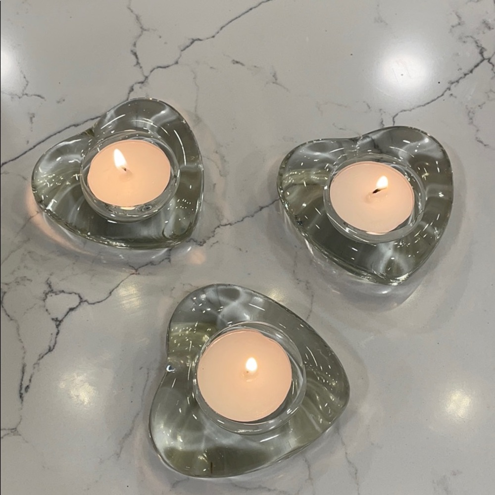 Vintage Glass ❤️ Tea Light Holders